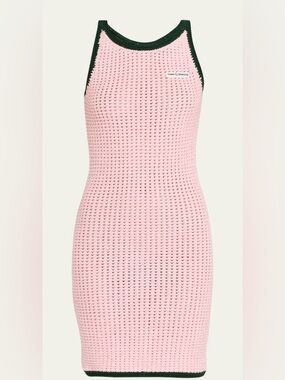 CASABLANCA Mouline Open-Knit Sleeveless Mini Dress